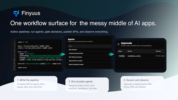 Finyuus - 面向持久化与可治理AI工作流的代码优先语言 产品图片 2