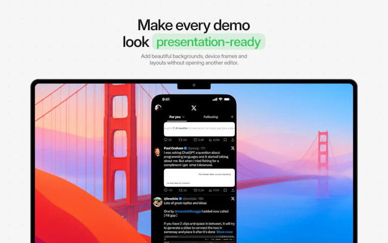 FrameOS - 从 Mac 一键录制 iOS 与 Android 屏幕画面。 产品图片 6