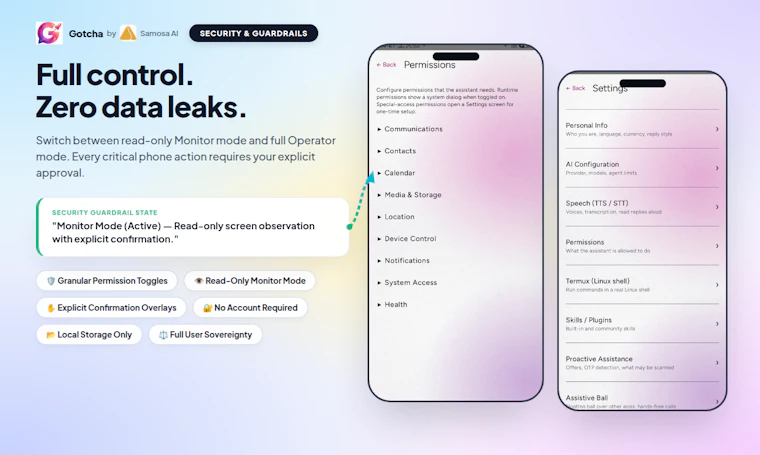 Gotcha - 全球首款安卓AI副驾驶。你开口，它行动。 产品图片 4