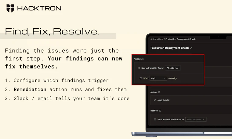 Hacktron Automations - 实现从漏洞发现到安全修复的完整闭环。 产品图片 3