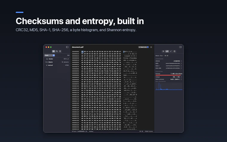 Hexel Editor - 懂文件格式的 macOS 原生十六进制编辑器 产品图片 4