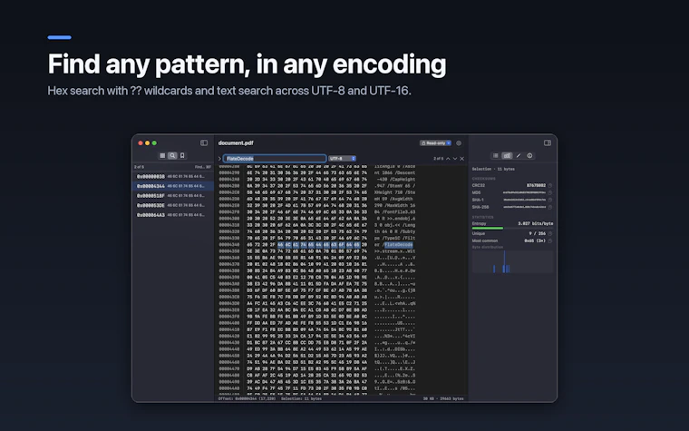 Hexel Editor - 懂文件格式的 macOS 原生十六进制编辑器 产品图片 5