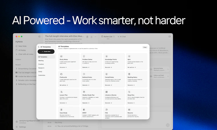 HyNote for Mac - 免费本地转录，隐私百分百保障 产品图片 4