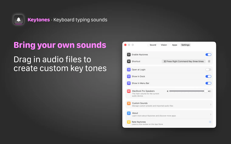 Keytones - 大小写及其他按键专属音效,告别盲打尴尬 产品图片 4