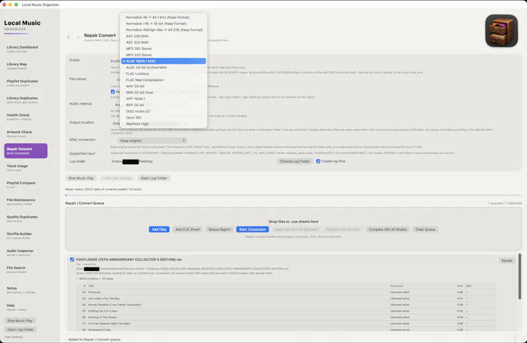 Local Music Organizer for Mac - 本地Apple音乐库维护的终极工具箱 产品图片 12