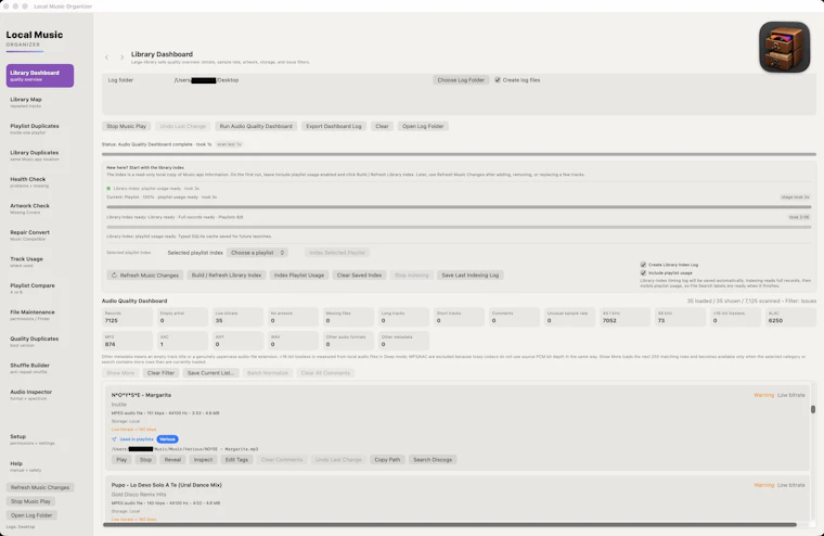 Local Music Organizer for Mac - 本地Apple音乐库维护的终极工具箱 产品图片 3