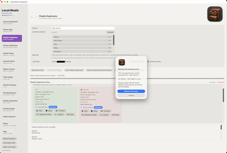 Local Music Organizer for Mac - 本地Apple音乐库维护的终极工具箱 产品图片 7