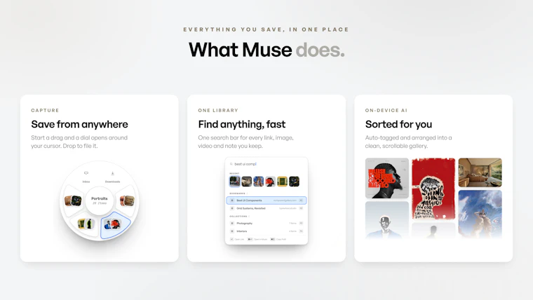Muse - 专为 Mac 打造的 AI 视觉书签管理器 产品图片 2