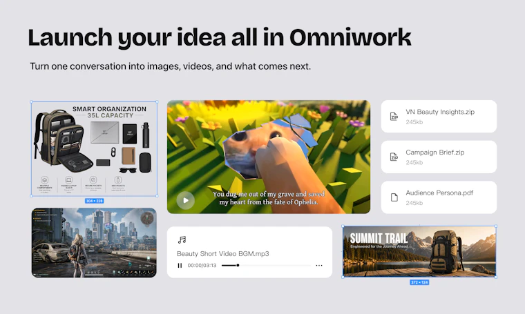 Omniwork - 创意智能体操作系统 —— 借助桌面AI智能体，创作更出色 产品图片 3
