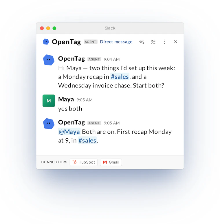 OpenTag - AI协作者常驻Slack与Teams 产品图片 2