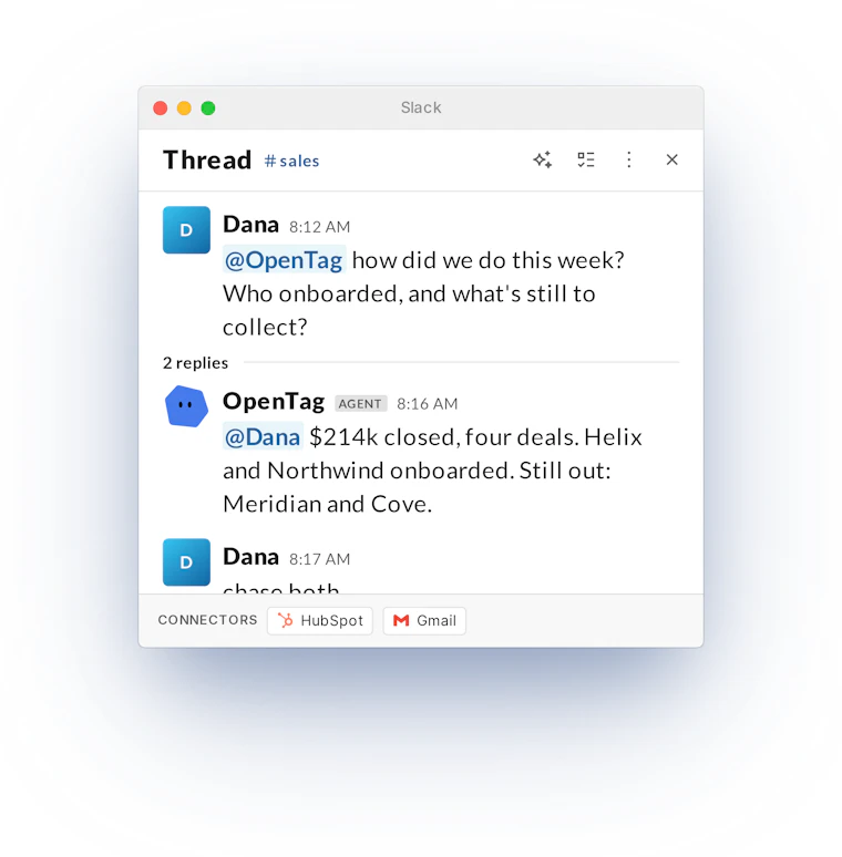 OpenTag - AI协作者常驻Slack与Teams 产品图片 4