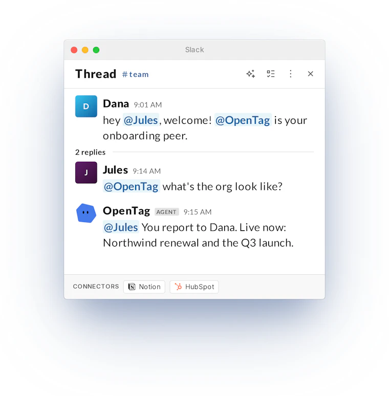 OpenTag - AI协作者常驻Slack与Teams 产品图片 5