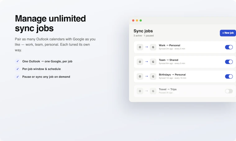 Outlook Google Calendar Sync for Mac - 在 Mac 上将 Outlook 日历无缝同步至 Google 产品图片 3