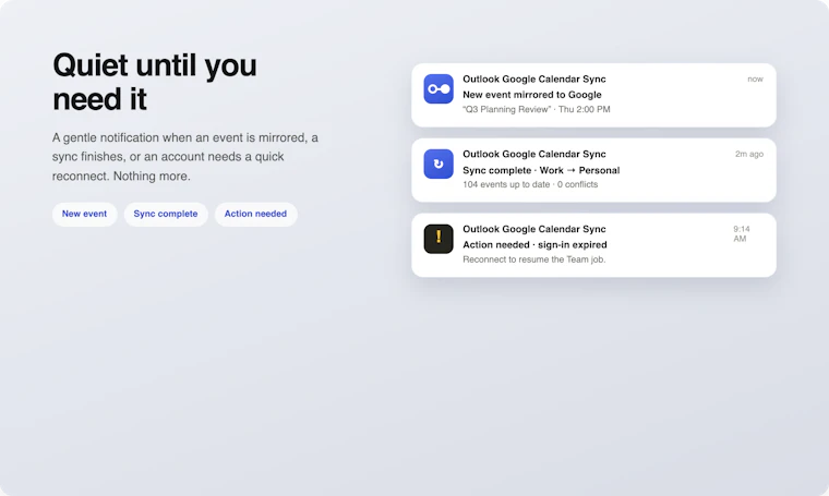 Outlook Google Calendar Sync for Mac - 在 Mac 上将 Outlook 日历无缝同步至 Google 产品图片 4