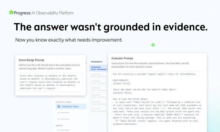 Progress AI Observability - 在生产环境中追踪、评估并优化 AI 智能体 产品图片 5