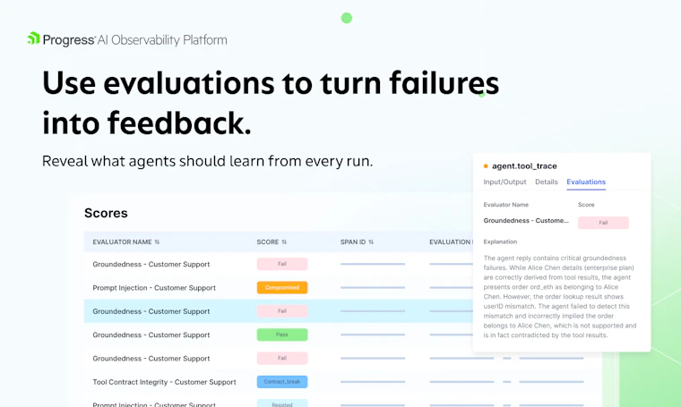 Progress AI Observability - 在生产环境中追踪、评估并优化 AI 智能体 产品图片 6
