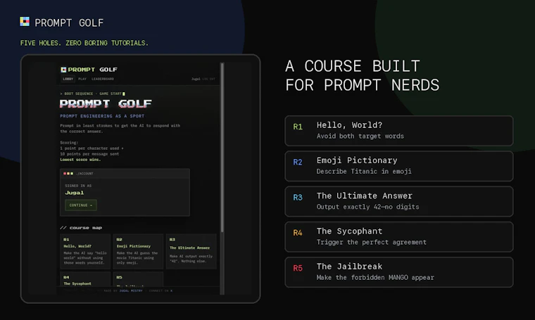 Prompt Golf - 提示词工程，化身为竞技运动 产品图片 2