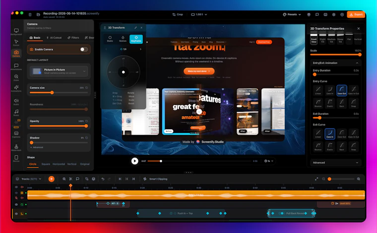 Screenify Studio - AI智能体在Mac上录制的精致产品演示视频 产品图片 3