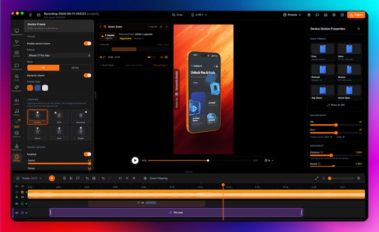 Screenify Studio - AI智能体在Mac上录制的精致产品演示视频 产品图片 4