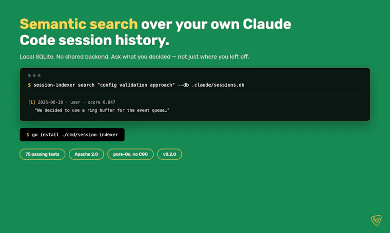 session-indexer - 基于您专属 Claude Code 会话历史的语义搜索 产品图片 3
