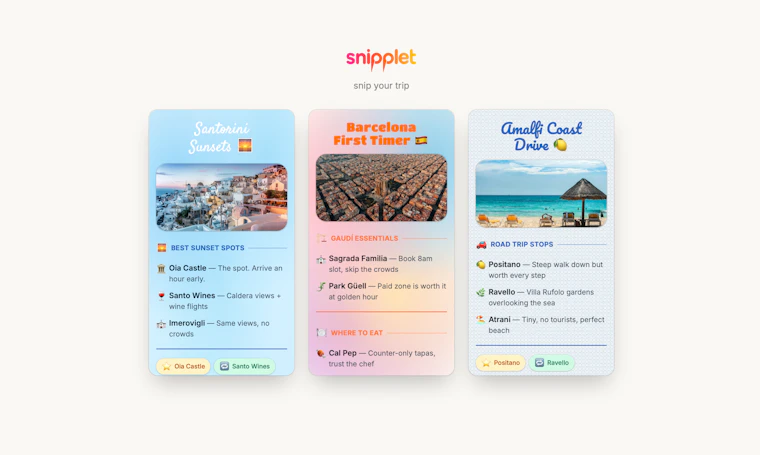 Snipplet - 为你挚爱的目的地，创作并分享精美旅行指南 产品图片 2