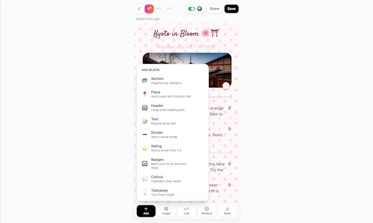 Snipplet - 为你挚爱的目的地，创作并分享精美旅行指南 产品图片 5