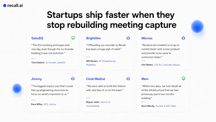 Startup Program by Recall.ai - 专为会议录制基础设施打造的初创企业计划 产品图片 3