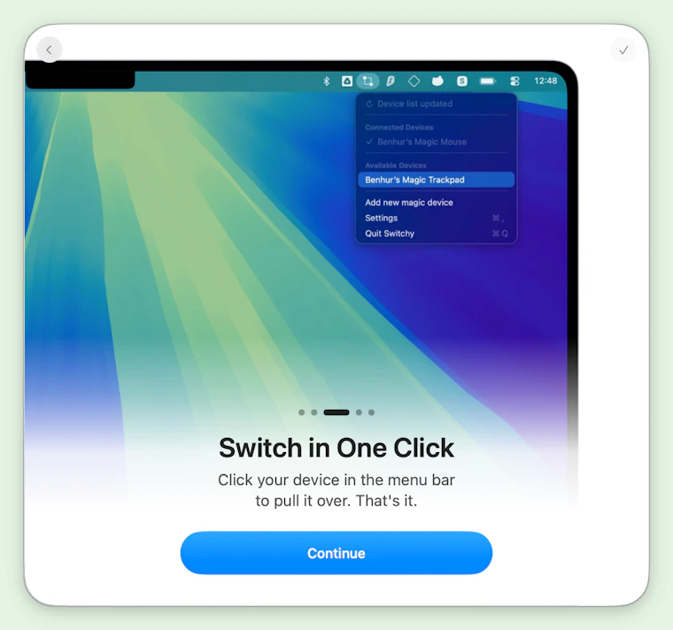 Switchy for Mac - 在多台 Mac 之间无缝切换您的妙控键盘、触控板与鼠标 产品图片 1