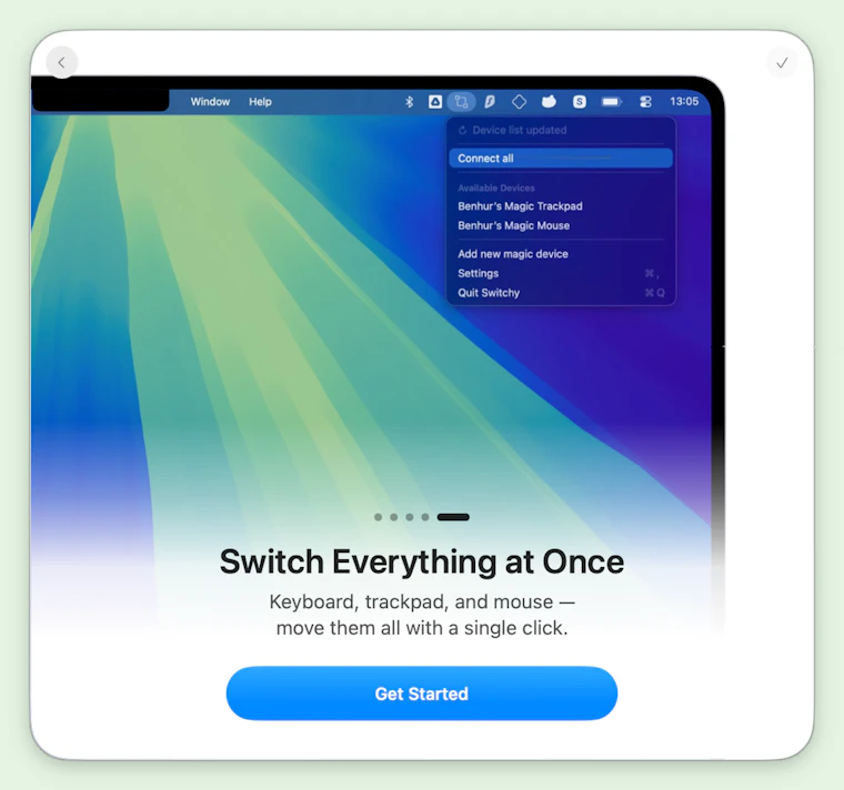 Switchy for Mac - 在多台 Mac 之间无缝切换您的妙控键盘、触控板与鼠标 产品图片 2