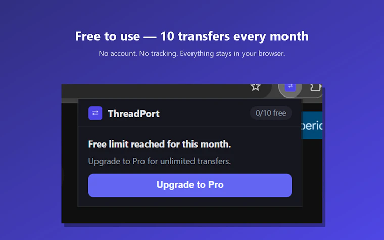 ThreadPort - 一键在 ChatGPT、Claude 与 Gemini 之间迁移 AI 对话 产品图片 5