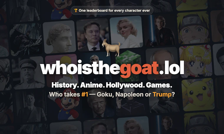 whoisthegoat.lol - 竞价角逐历代“山羊之王”（整活专用） 产品图片 2