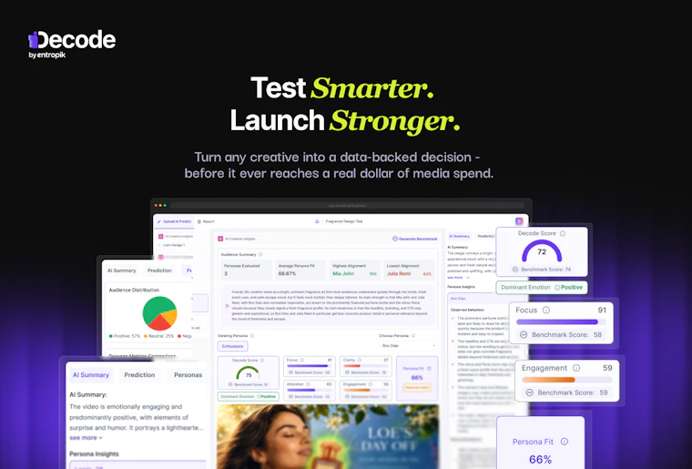 AI Creative Insights by Decode - 在投放媒体预算前,精准预测哪支广告能胜出 产品图片 6