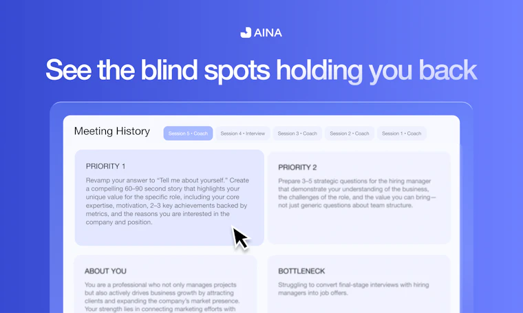 AINA - 借助AI教练，精准定位求职盲区 产品图片 2