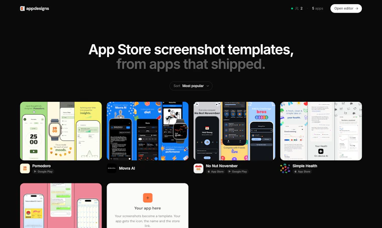 appdesigns - 免费打造吸睛的应用商店截图 产品图片 3