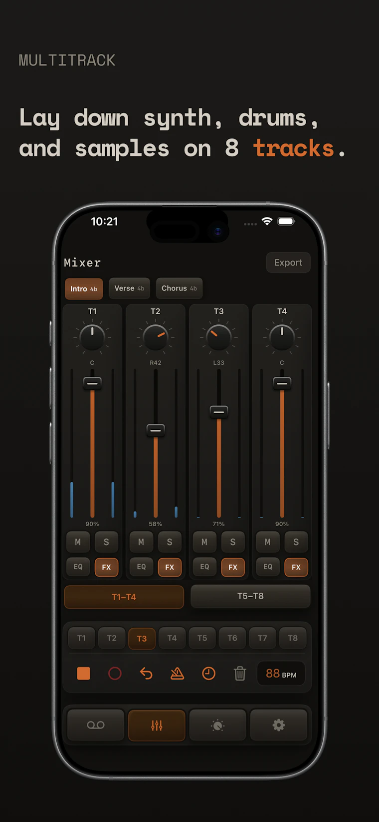 ARC-24 Multitrack Groovebox for iOS - 专为iOS打造的集多轨合成器、采样器、鼓机与循环录制于一体的音乐工具。 产品图片 2