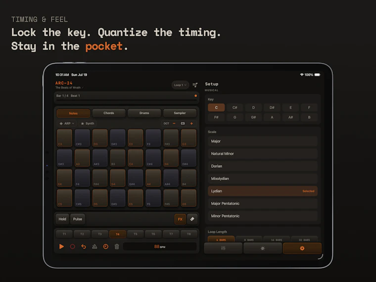 ARC-24 Multitrack Groovebox for iOS - 专为iOS打造的集多轨合成器、采样器、鼓机与循环录制于一体的音乐工具。 产品图片 4