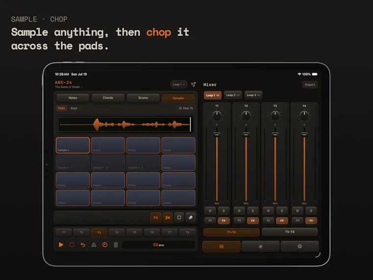 ARC-24 Multitrack Groovebox for iOS - 专为iOS打造的集多轨合成器、采样器、鼓机与循环录制于一体的音乐工具。 产品图片 6