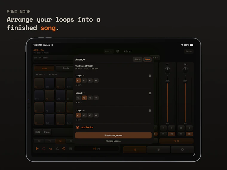 ARC-24 Multitrack Groovebox for iOS - 专为iOS打造的集多轨合成器、采样器、鼓机与循环录制于一体的音乐工具。 产品图片 8