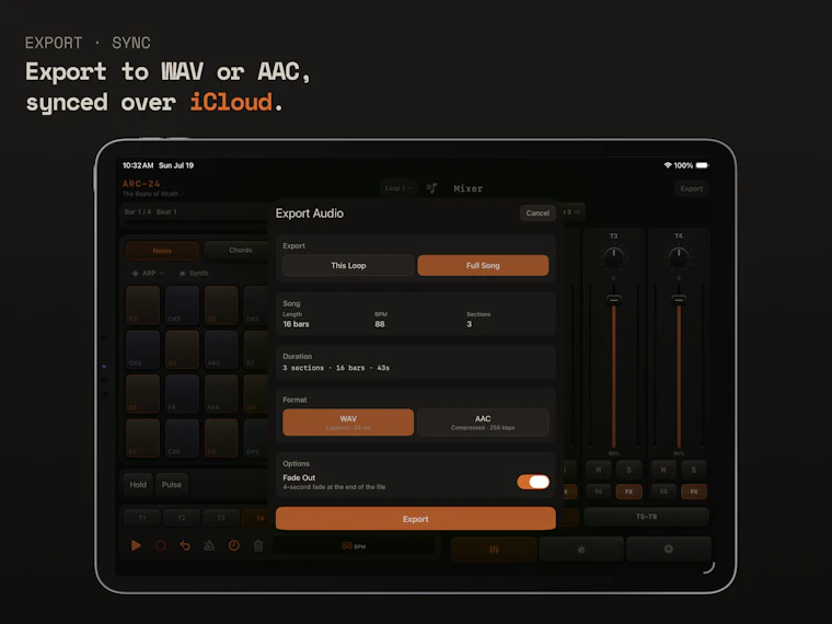 ARC-24 Multitrack Groovebox for iOS - 专为iOS打造的集多轨合成器、采样器、鼓机与循环录制于一体的音乐工具。 产品图片 9