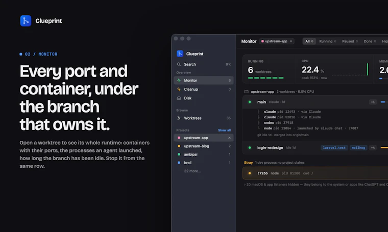 Clueprint - 查看你的 AI 代理在 Mac 上遗留了哪些运行进程 产品图片 3