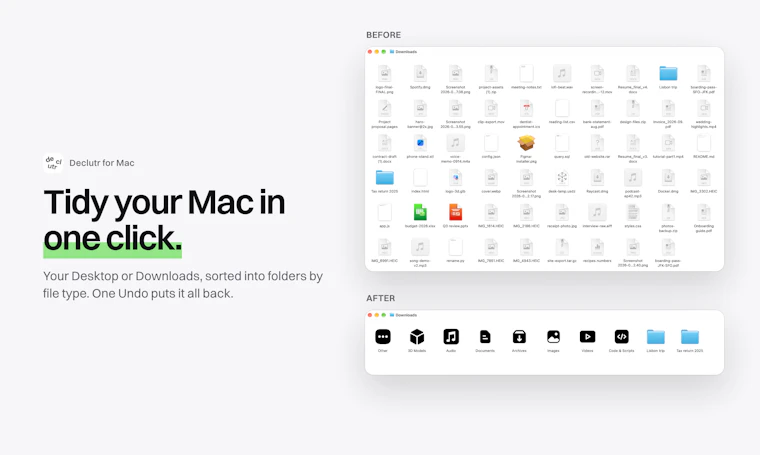 Declutr - 一键整理 Mac 桌面与下载文件夹，告别杂乱无章 产品图片 4
