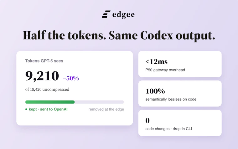 Edgee Codex Compressor V2 - 调用 Codex 成本直降 35.6% 产品图片 3