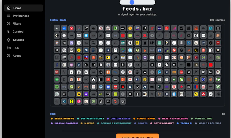 FeedsBar - 专为Mac桌面打造的静谧不间断新闻/媒体滚动条 产品图片 11
