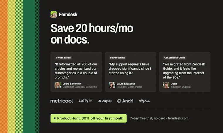 Ferndesk - 内容常新、永不落伍的智能帮助中心 产品图片 7