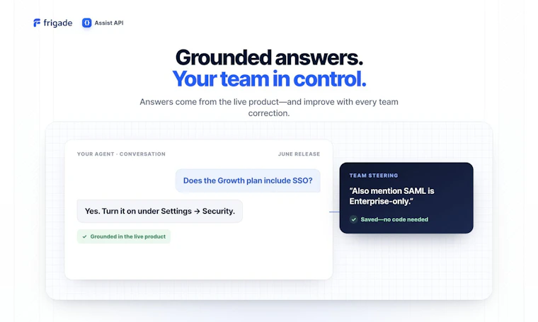 Frigade Assist API - 为你的 AI 智能体提供引导,精准指示用户点击位置 产品图片 3