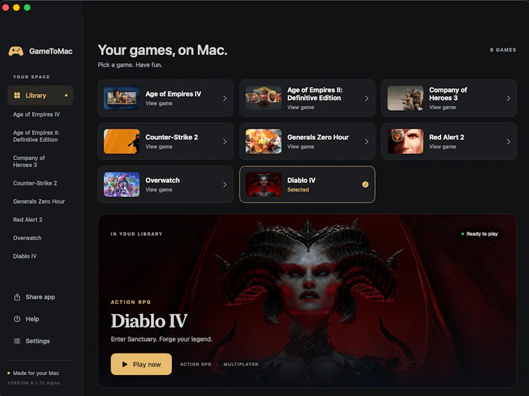 GameToMac - 借助AI兼容技术，在Mac上畅玩Windows游戏 产品图片 1