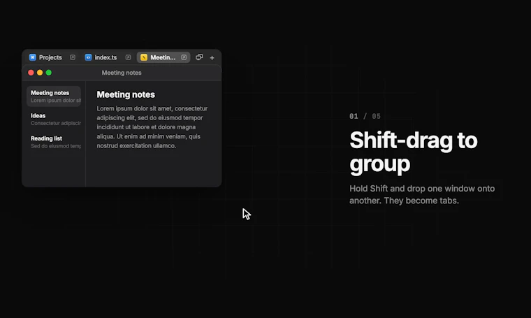GroupShelf - 为Mac上的每个窗口打造标签页 产品图片 3
