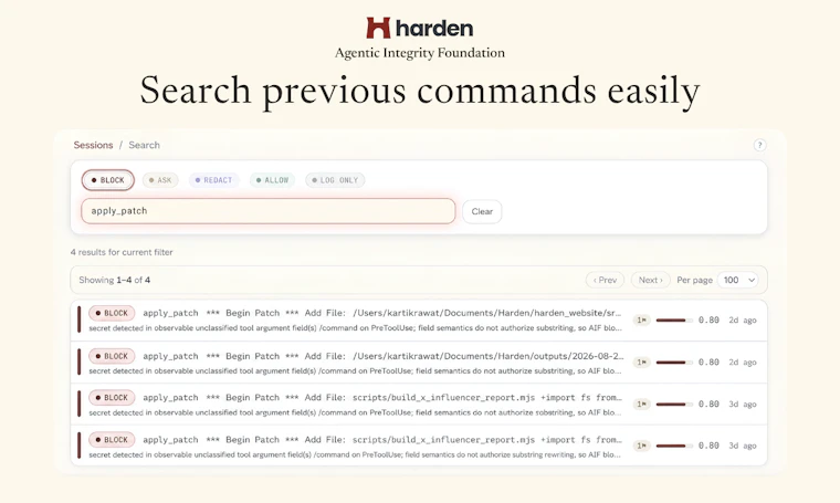 Harden - AI 编程代理的安全防护层 产品图片 5