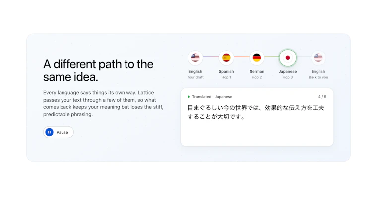 Lattice - 跨语言重塑文本，精准保留原意 产品图片 3