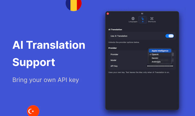 Linguo Translate - macOS 离线与 AI 翻译利器 产品图片 2